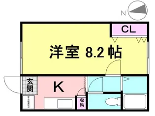シャトー北大物【303号室】の間取り