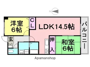 ツイン武庫川【W401号室】の間取り