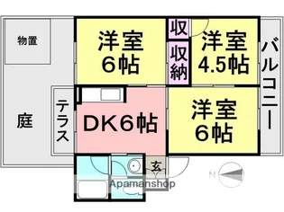 サンメゾン難波【101号室】の間取り