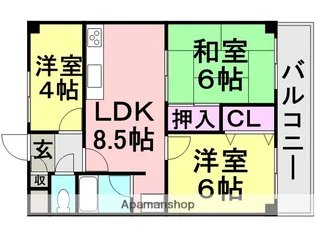 ピトレ・スクエア【5階】の間取り