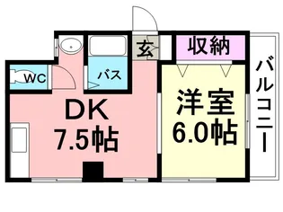 コーポ白峰【406号室】の間取り