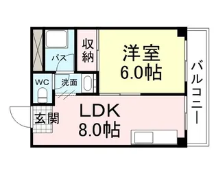 武庫之荘パークビレッジ【407号室】の間取り