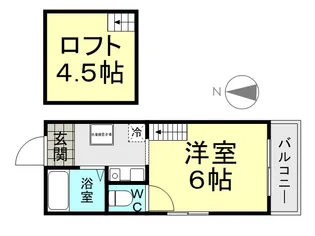 プチグレイス塚口本町弐番館【103号室】の間取り