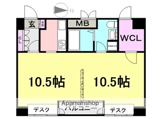 シャンブルクイセ【707号室】の間取り
