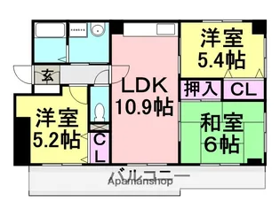 ルシェール立花【3階】の間取り