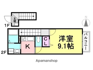 ヴェルドミール園田【221号室】の間取り