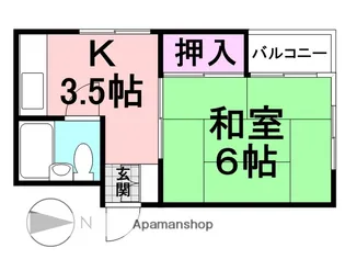 エメラルド尾浜パート1【201号室】の間取り
