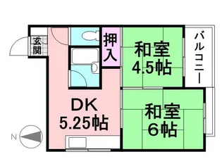 エメラルド尾浜パート1【205号室】の間取り