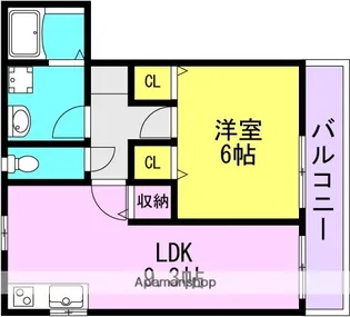 メゾンドサンク【A203号室】の間取り
