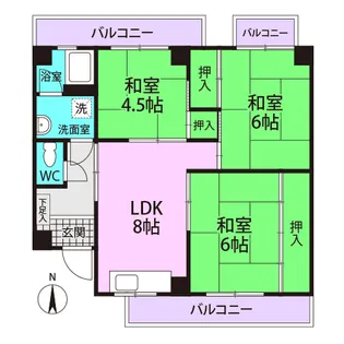東田マンション【4階】の間取り