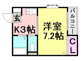 ドリームハイツ【1B号室】の間取り