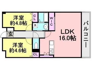 LUXE武庫之荘【504号室】の間取り