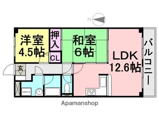 キャトルセゾン【3階】の間取り