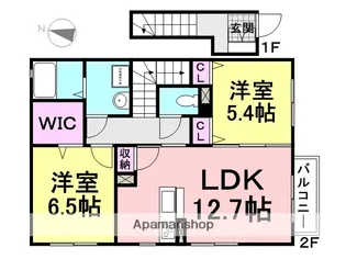 WEST SIDE【B201号室】の間取り