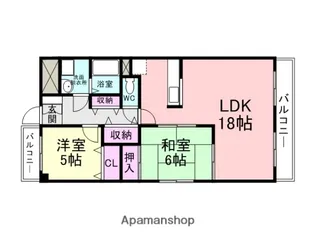 パルフェ武庫之荘【407号室】の間取り