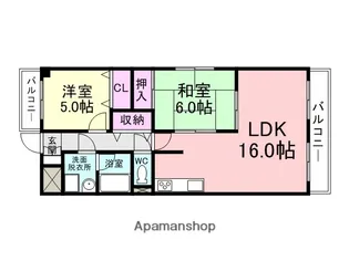 パルフェ武庫之荘【303号室】の間取り