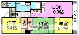 武庫之荘カシノハイツ【3階】の間取り