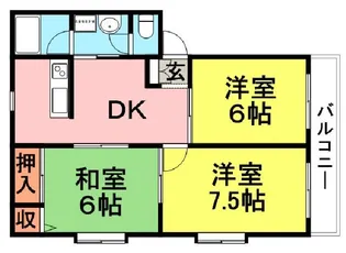アムール 1・2番館【2-105号室】の間取り