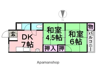 モリノブハイツ【206号室】の間取り