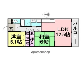 ケーフィル塚口【7階】の間取り