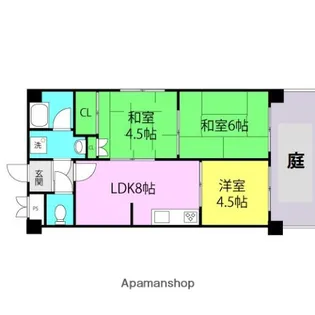 エルベコート東園田【1階】の間取り