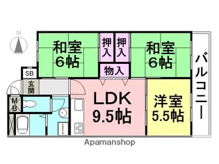 ハイツキタウラ【109号室】の間取り