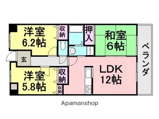 エンゼルハイツ東塚口【207号室】の間取り