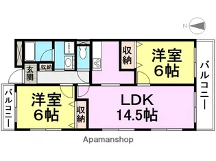 プランドールYAHEI【5階】の間取り