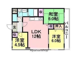 アルカディア武庫之荘東【603号室】の間取り