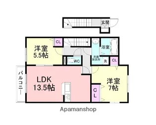 カサヴェール A棟【2階】の間取り