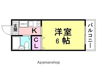 ジュネス長洲【106号室】の間取り