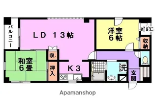 メゾンドファミーユ【107号室】の間取り
