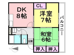 シティハイム橋本第3AP【2階】の間取り