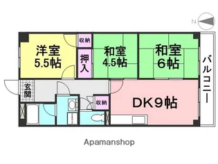 FONTAINE東園田【602号室】の間取り