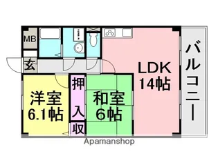 アネモス壱番館【206号室】の間取り