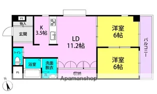 ヘリテージ武庫之荘【312号室】の間取り