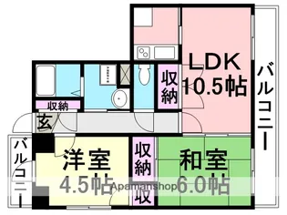 ドルチェ武庫之荘【603号室】の間取り