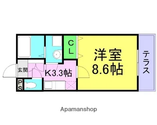 CASA RIBERA【102号室】の間取り