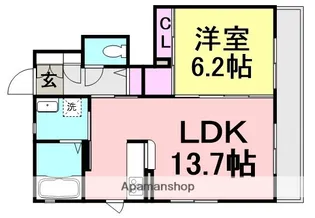 プリンセス名月3【102号室】の間取り