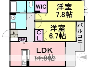 グランジュテ武庫町【302号室】の間取り