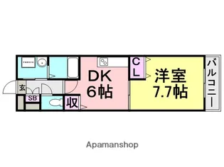 グランシャリオ塚口【103号室】の間取り