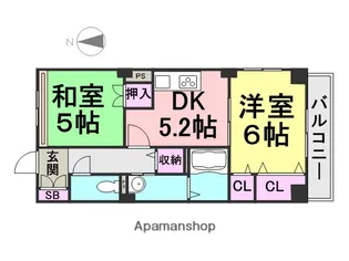 エスポワール園田【202号室】の間取り