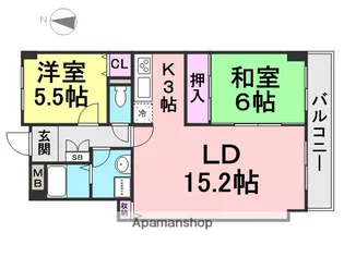 プラマー塚口【303号室】の間取り