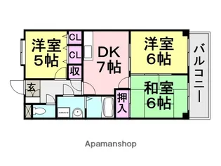 プリムローズコート【105号室】の間取り
