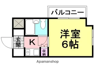 キューブ東塚口【3階】の間取り