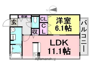 イナリーフ【203号室】の間取り