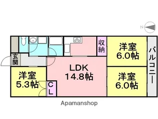 イプシロン【A-312号室】の間取り