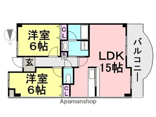 サンフラワー【306号室】の間取り