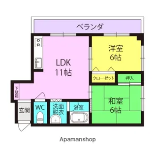 水上マンション【202号室】の間取り