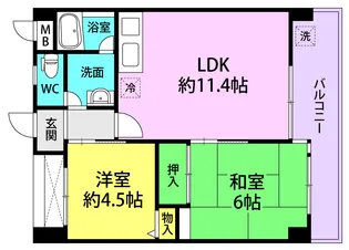 プロスパー1塚口東【3階】の間取り